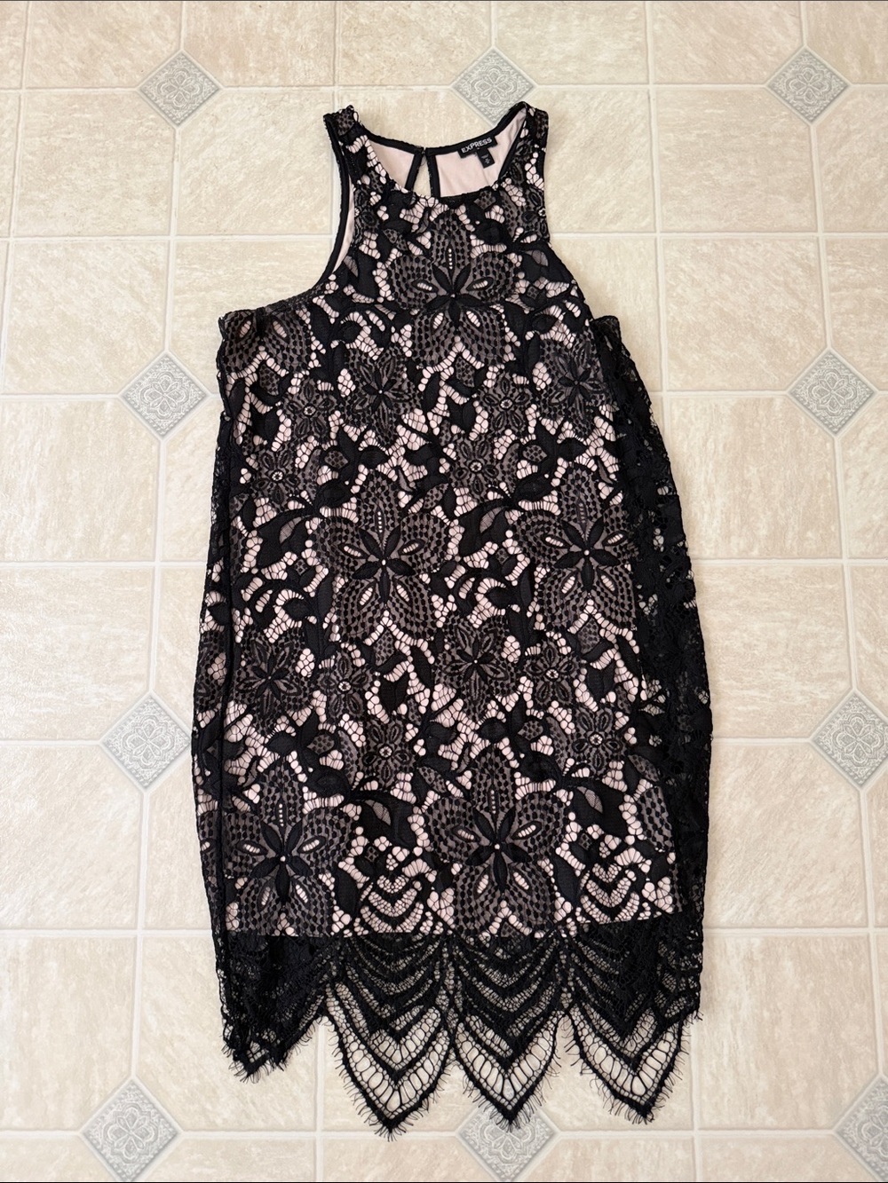 Express Lace Overlay Dress